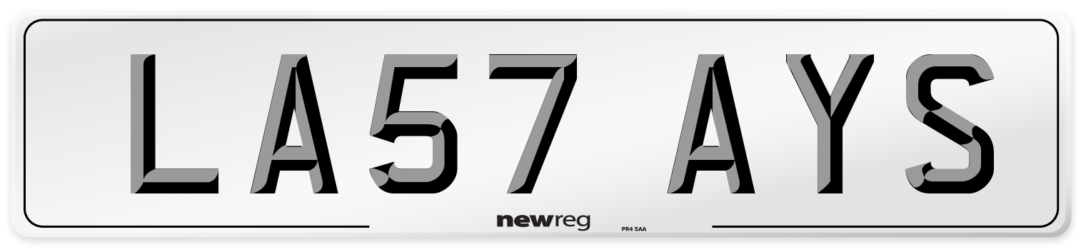 LA57 AYS Number Plate from New Reg